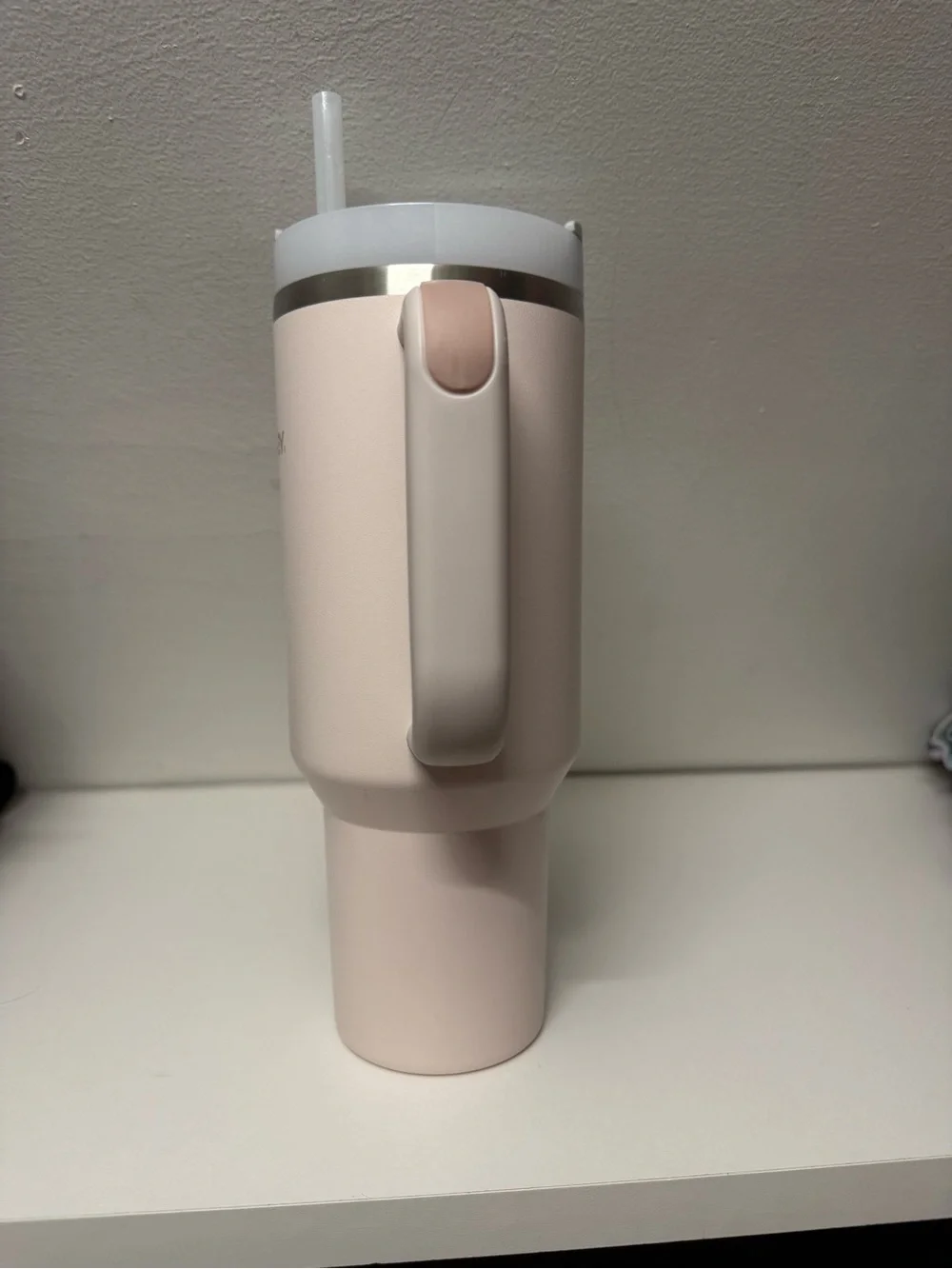 Stanley Pale Pink Insulated Travel Tumbler with Handle and Straw - Picture 2 of 4